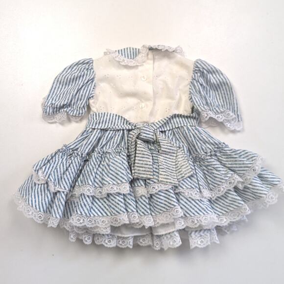 Vintage Dress Girls Size 18m Blue Stripe Full Circle Party - Picture 4 of 8